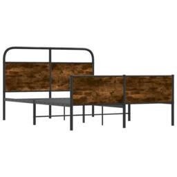 Berkfield Home Bed Frame without Mattress 140x190 cm Sonoma Oak Engineered Wood in Brown - thumbnail 4
