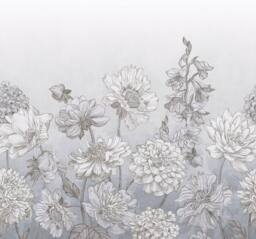 Superfresco Easy Muted Floral Light Blue Print To Order 3m x 2.8m Mural - thumbnail 2