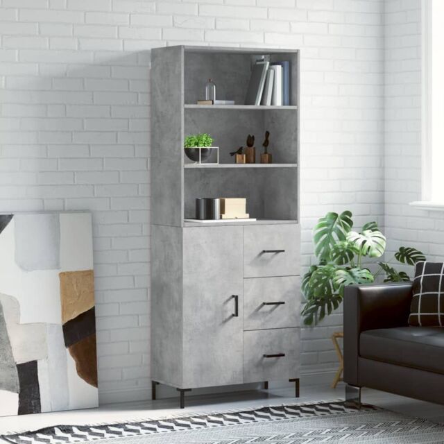 Berkfield Home Highboard Concrete Grey 69.5x34x180 cm Engineered Wood - image 1