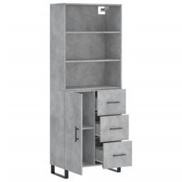 Berkfield Home Highboard Concrete Grey 69.5x34x180 cm Engineered Wood - thumbnail 4