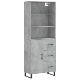 Berkfield Home Highboard Concrete Grey 69.5x34x180 cm Engineered Wood - thumbnail 2