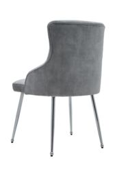 Living and Home Velvet Tufted Upholstered Dining Chair with Cushion in Grey - thumbnail 7
