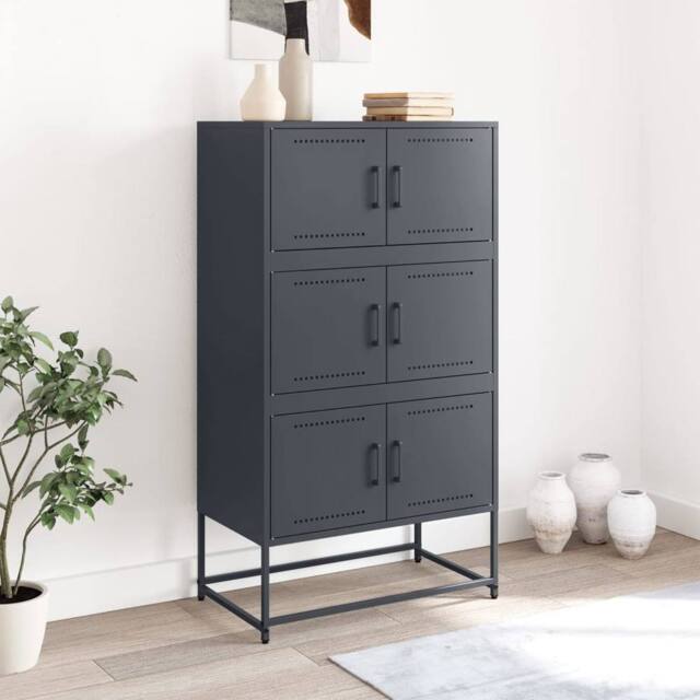 Berkfield Home Sideboard Anthracite 68.5x38.5x123.5 cm Steel in Charcoal - image 1