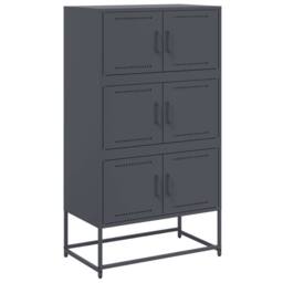 Berkfield Home Sideboard Anthracite 68.5x38.5x123.5 cm Steel in Charcoal - thumbnail 3