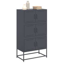 Berkfield Home Sideboard Anthracite 68.5x38.5x123.5 cm Steel in Charcoal - thumbnail 4