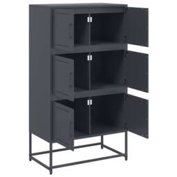 Berkfield Home Sideboard Anthracite 68.5x38.5x123.5 cm Steel in Charcoal - thumbnail 9