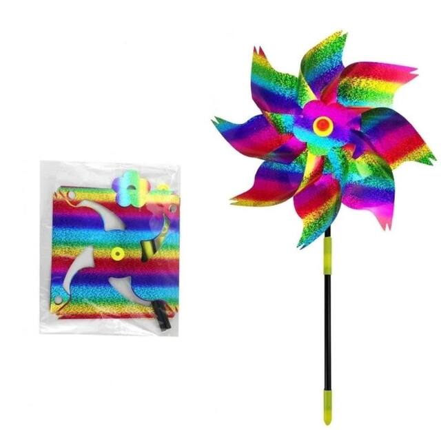 FLAVORA Rainbow - 1pc Reflective Wind Spinner Bird Repellent in Blue - Size: 0.6m2 - image 1