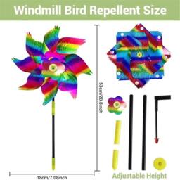 FLAVORA Rainbow - 1pc Reflective Wind Spinner Bird Repellent in Blue - Size: 0.6m2 - thumbnail 4