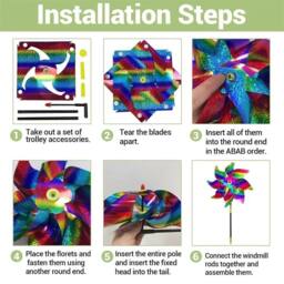 FLAVORA Rainbow - 1pc Reflective Wind Spinner Bird Repellent in Blue - Size: 0.6m2 - thumbnail 5