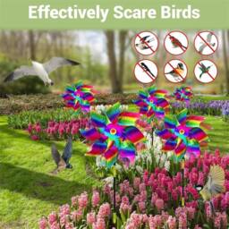 FLAVORA Rainbow - 1pc Reflective Wind Spinner Bird Repellent in Blue - Size: 0.6m2 - thumbnail 3