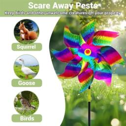 FLAVORA Rainbow - 1pc Reflective Wind Spinner Bird Repellent in Blue - Size: 0.6m2 - thumbnail 2