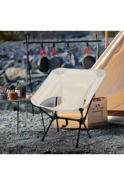 Living and Home Portable Folding Camping Chair in Beige - image 1