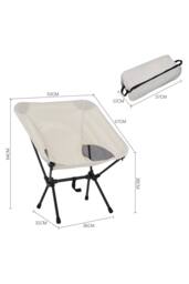 Living and Home Portable Folding Camping Chair in Beige - thumbnail 4