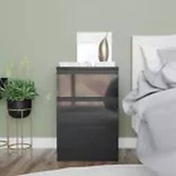 Havendro Black + Black 3 Drawer Wooden Bedroom Chest Cabinet No Handle - thumbnail 4
