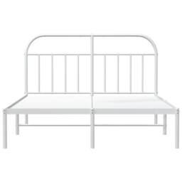 Berkfield Home Metal Bed Frame with Headboard White 150x200 cm King Size - thumbnail 6