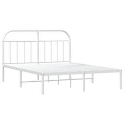 Berkfield Home Metal Bed Frame with Headboard White 150x200 cm King Size - thumbnail 5