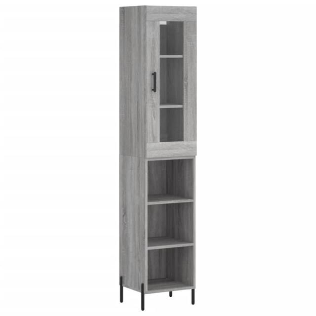 Berkfield Home Highboard Grey Sonoma 34.5x34x180 cm Engineered Wood - image 1