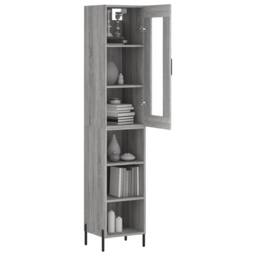 Berkfield Home Highboard Grey Sonoma 34.5x34x180 cm Engineered Wood - thumbnail 3