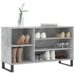 Berkfield Home Shoe Cabinet Concrete Grey 102x36x60 cm Engineered Wood - Size: 102 x 36 x 60 cm - thumbnail 3