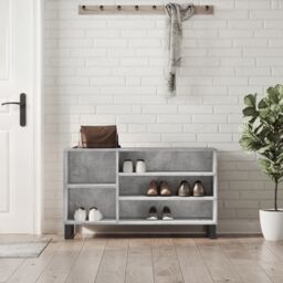 Berkfield Home Shoe Cabinet Concrete Grey 102x36x60 cm Engineered Wood - Size: 102 x 36 x 60 cm - thumbnail 1