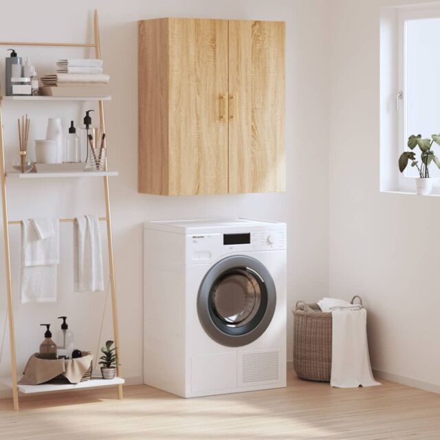 Berkfield Home Wall Mounted Cabinet Sonoma Oak 69.5x34x90 cm in Brown - image 1