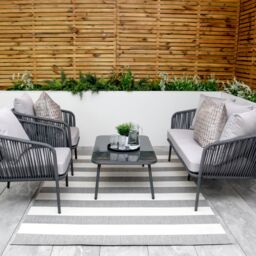 Modish Furnishing Grey 5 Seater Weave Rope Aluminium Frame Sofa & Coffee Table Set in Mid Grey - thumbnail 3