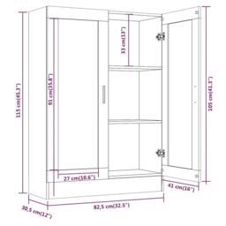 Berkfield Home Vitrine Cabinet Grey Sonoma 82.5x30.5x115 cm Engineered Wood - thumbnail 8