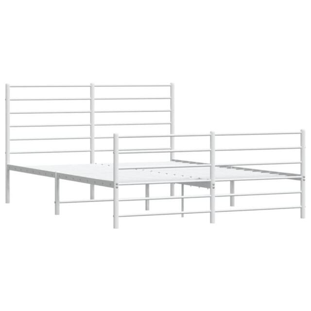 Berkfield Home Metal Bed Frame with Headboard & Footboard White 160x200 cm - image 1