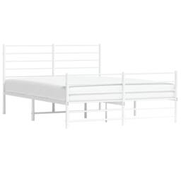 Berkfield Home Metal Bed Frame with Headboard & Footboard White 160x200 cm - thumbnail 5