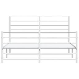 Berkfield Home Metal Bed Frame with Headboard & Footboard White 160x200 cm - thumbnail 6