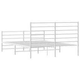 Berkfield Home Metal Bed Frame with Headboard & Footboard White 160x200 cm - thumbnail 8