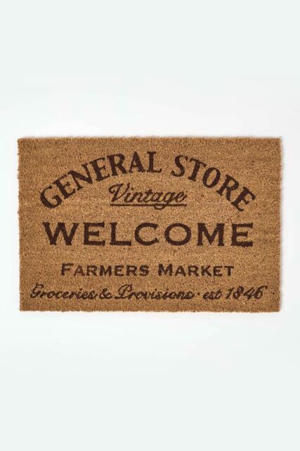 Homescapes General Store Non-Slip Coir Doormat in Natural - Size: 40 cm x 60 cm - image 1