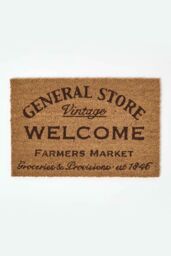 Homescapes General Store Non-Slip Coir Doormat in Natural - Size: 40 cm x 60 cm - thumbnail 1