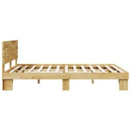 Berkfield Home Beautiful Bed Frame with Headboard without Mattress 140x200 cm So in Light Oak - thumbnail 7