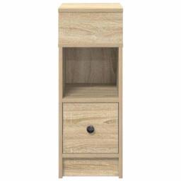 Berkfield Home Durable Bedside Cabinet with Drawer Sonoma Oak 25x31x66 cm in Light Oak - Size: 25 x 31 x 66 cm - thumbnail 4