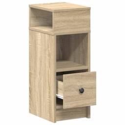 Berkfield Home Durable Bedside Cabinet with Drawer Sonoma Oak 25x31x66 cm in Light Oak - Size: 25 x 31 x 66 cm - thumbnail 5