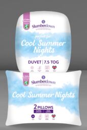 Slumberdown Cool Summer Nights 7.5 Tog Summer Duvet with 2 Firm Support Pillows in White - Size: King - thumbnail 1
