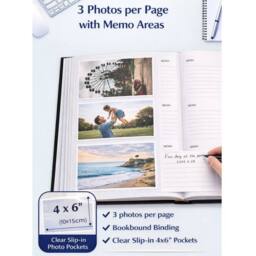 Lovii Classic 4x6 Slip-In Photo Album with Memo Pages in Burgundy - thumbnail 3