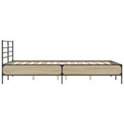 Berkfield Home Bed Frame without Mattress Sonoma Oak 140x190 cm in Brown - thumbnail 5