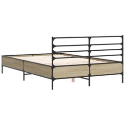 Berkfield Home Bed Frame without Mattress Sonoma Oak 140x190 cm in Brown - thumbnail 6