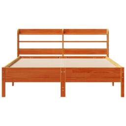 Berkfield Home Decorative Bed Frame without Mattress Wax Brown 160x200 cm Solid - thumbnail 4
