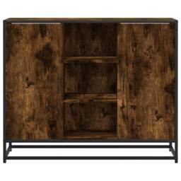Berkfield Home Sideboard Smoked Oak 92x35x76 cm Engineered Wood in Brown - Size: 92 x 35 x 76 cm - thumbnail 4