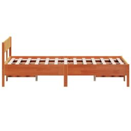 Berkfield Home Bed Frame without Mattress Wax Brown 120x190 cm Small Double Solid Wood Pine - thumbnail 5