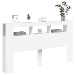 Berkfield Home LED Headboard White 180x18.5x103.5 cm Engineered Wood - thumbnail 5