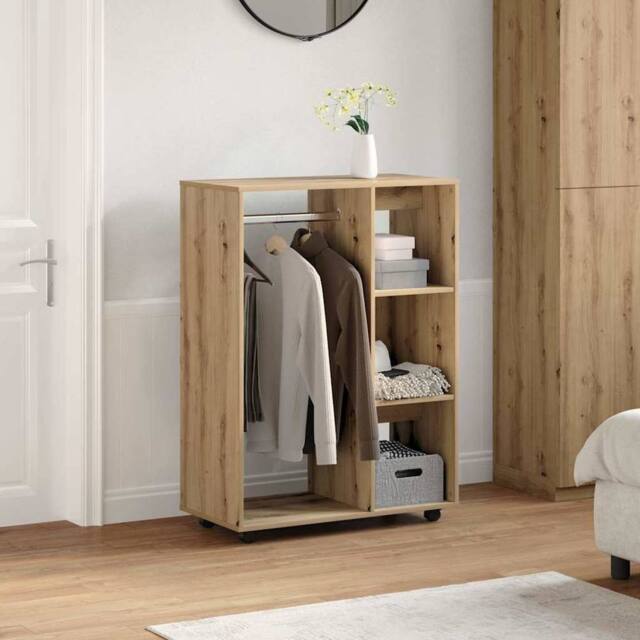 Berkfield Home Wardrobe Artisan Oak 80x40x110 cm Engineered Wood in Brown - Size: 80 x 40 x 110 cm - image 1
