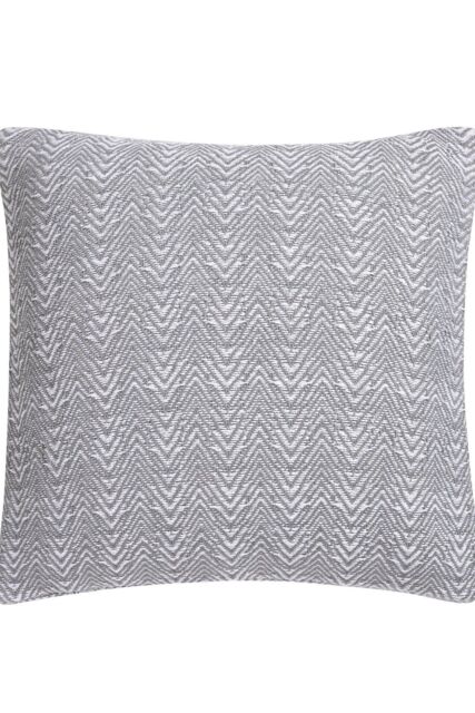 Appletree 'Herringbone' Filled Cushion 100% Cotton With Textured Weave in Silver - Size: 43 cm x 43 cm - image 1