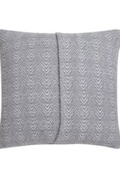 Appletree 'Herringbone' Filled Cushion 100% Cotton With Textured Weave in Silver - Size: 43 cm x 43 cm - thumbnail 2