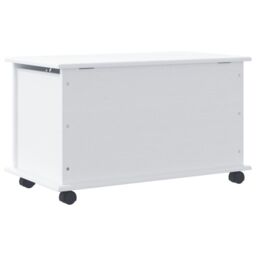 Berkfield Home Storage Chest with Wheels ALTA White 73x39.5x44 cm Solid Wood Pine - thumbnail 6