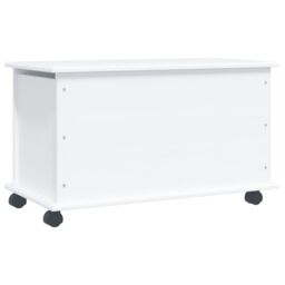 Berkfield Home Storage Chest with Wheels ALTA White 73x39.5x44 cm Solid Wood Pine - thumbnail 3
