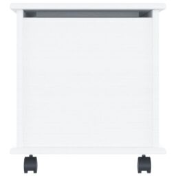 Berkfield Home Storage Chest with Wheels ALTA White 73x39.5x44 cm Solid Wood Pine - thumbnail 5